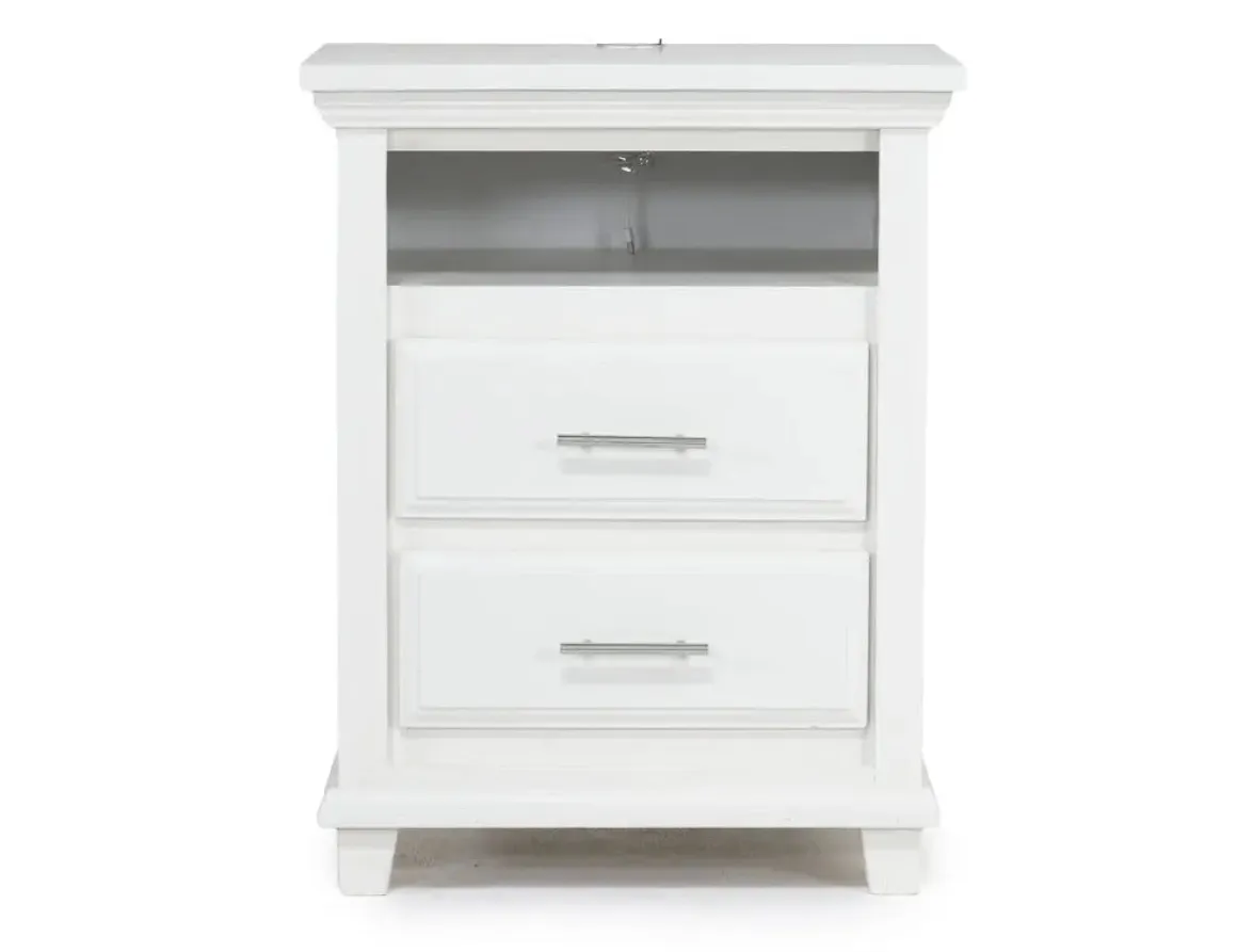 Bella Bookshelf Nightstand In White