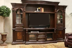 Bella Media Console In Brown, 67 Inch