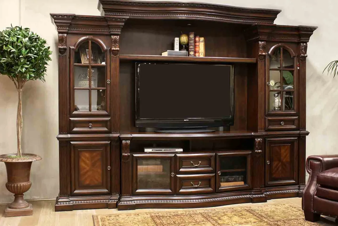 Bella Media Console In Brown, 67 Inch