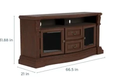 Bella Media Console In Brown, 67 Inch