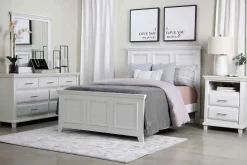 Bella Panel Bed In White, Twin