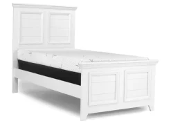 Bella Panel Bed In White, Twin