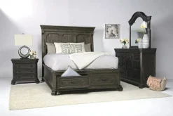 Bellamy 4 Drawer Nightstand In Charcoal