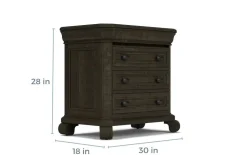 Bellamy 4 Drawer Nightstand In Charcoal