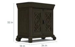 Bellamy 4 Drawer Nightstand In Charcoal