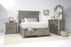 Bellamy 4 Drawer Nightstand In Charcoal