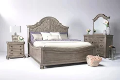 Bellamy Arch Panel Bed In Charcoal, Eastern King