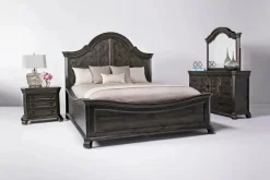 Bellamy Arch Panel Bed In Charcoal, Eastern King