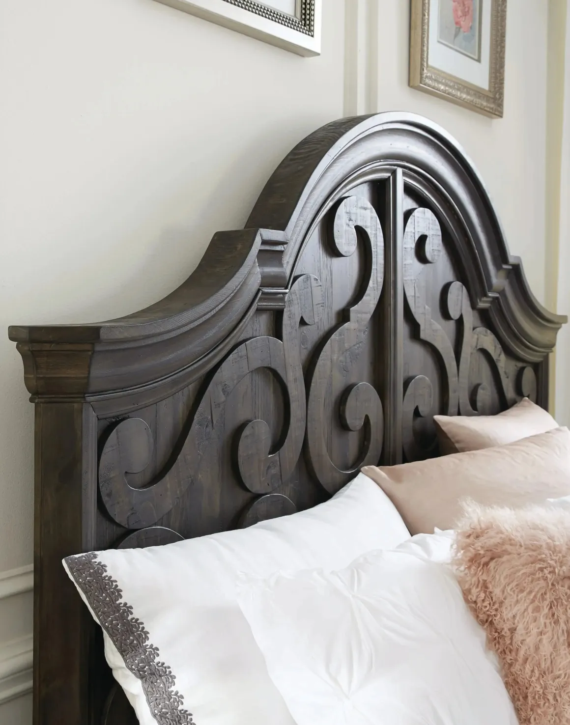 Bellamy Arch Panel Bed In Charcoal, Eastern King