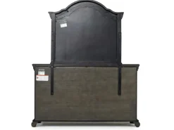 Bellamy Sleigh Bed, Dresser, Mirror & 4 Drawer Nightstand In Charcoal, Queen