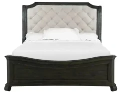 Bellamy Sleigh Bed W/ Storage In White, Queen