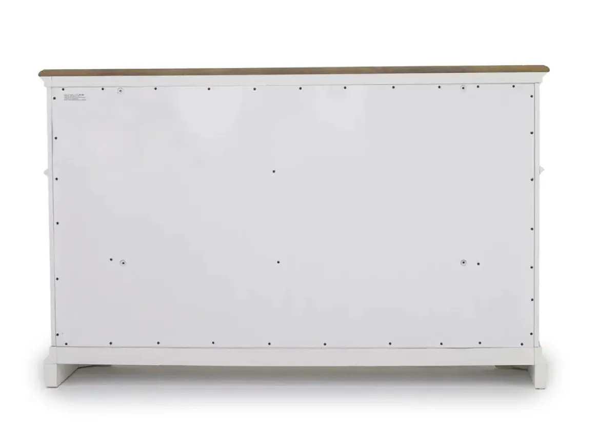 Bellevue Dresser In Antique White & Walnut