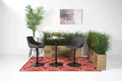 Bentley Adjustable Height Round Pub Table In Black, Swivel