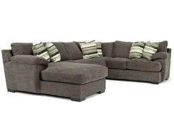 Bermuda Tux Loveseat Chaise Sectional Ii In Victory Sterling, Left Facing