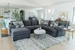 Bermuda Tux Loveseat Chaise Sectional Ii In Victory Sterling, Left Facing