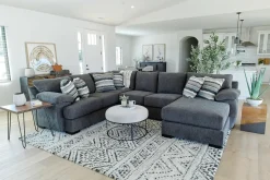 Bermuda Tux Loveseat Chaise Sectional Ii In Victory Sterling, Left Facing