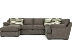Bermuda Tux Loveseat Chaise Sectional Ii In Victory Sterling, Left Facing