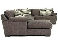 Bermuda Tux Sofa Chaise Sectional In Victory Sterling, Left Facing