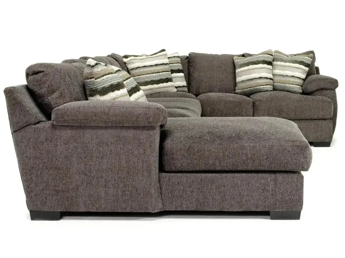 Bermuda Tux Sofa Chaise Sectional In Victory Sterling, Left Facing