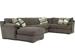 Bermuda Tux Sofa Chaise Sectional In Victory Sterling, Left Facing