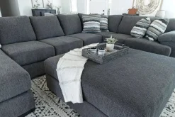 Bermuda Tux Sofa Chaise Sectional In Victory Sterling, Left Facing