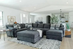 Bermuda Tux Sofa Chaise Sectional In Victory Sterling, Left Facing