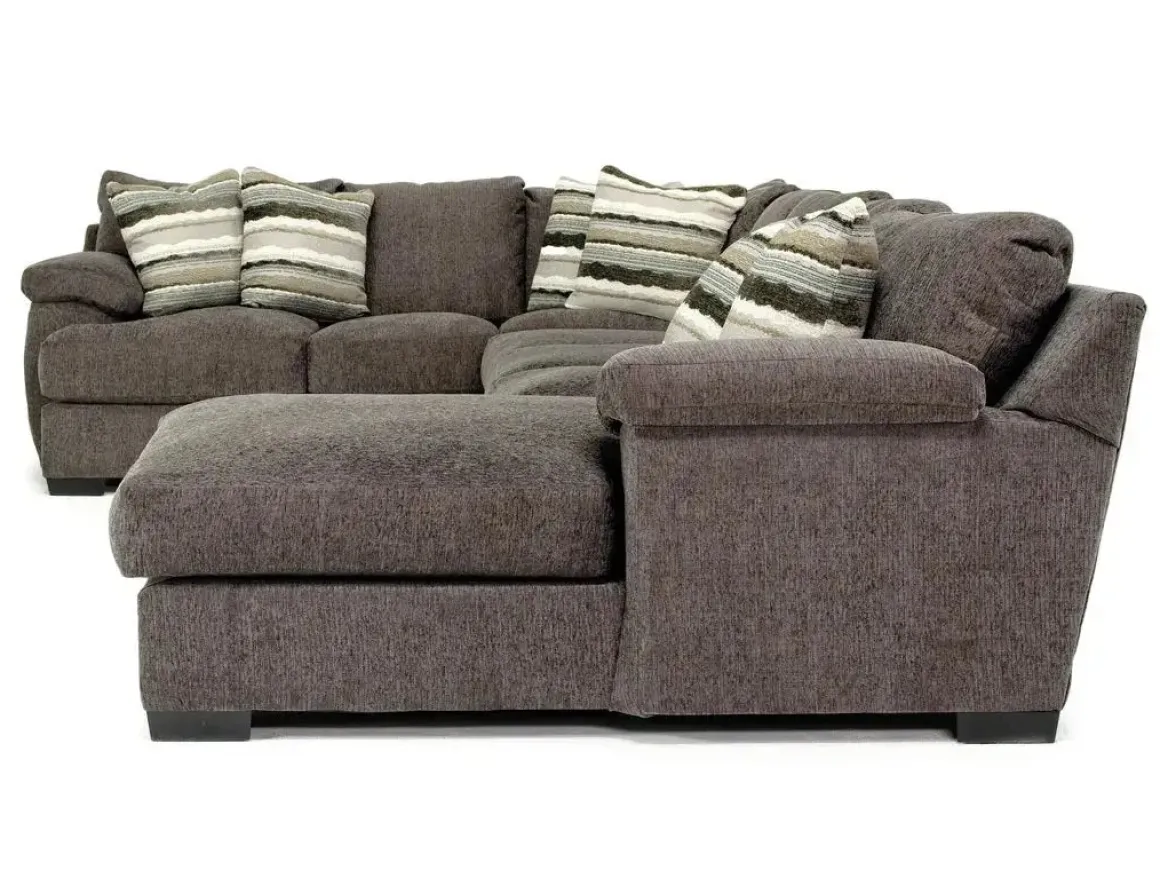 Bermuda Tux Sofa Chaise Sectional In Victory Sterling, Left Facing