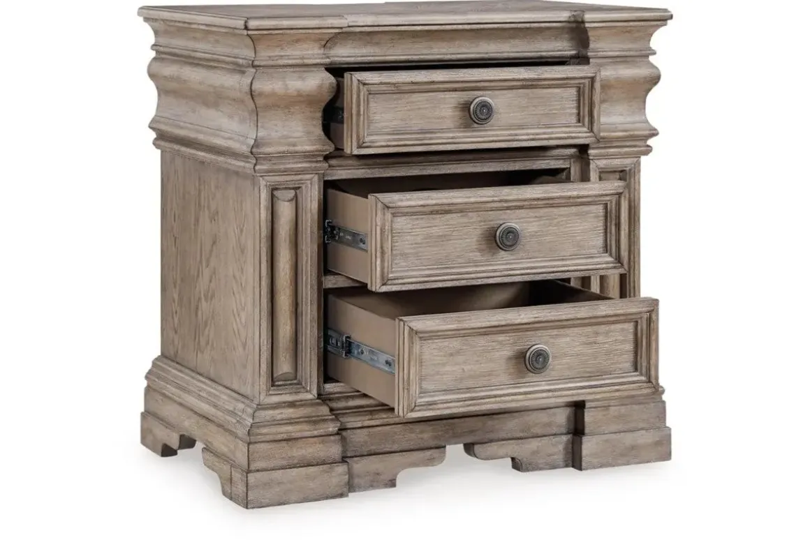 Blairhurst 3 Drawer Charging Nightstand In Light Grayish Brown