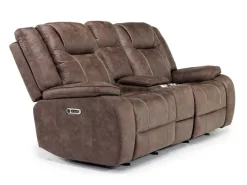 Blake 2 Power Console Loveseat In Reina Bark