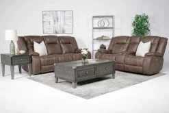 Blake 2 Power Console Loveseat In Reina Bark