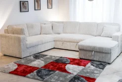 Bliss Tux Loveseat Chaise Sectional In Mist Gray