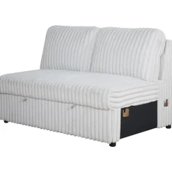 Bliss Tux Loveseat Chaise Sectional In Mist Gray