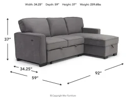 Bloom Reversible Sofa Chaise In Gray