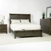 Blue Ridge Panel Bed, Dresser, Mirror & Nightstand In Rustic Gray, Queen