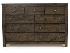 Blue Ridge Panel Bed, Dresser, Mirror & Nightstand In Rustic Gray, Queen