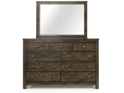 Blue Ridge Panel Bed, Dresser, Mirror & Nightstand In Rustic Gray, Queen