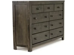 Blue Ridge Panel Bed, Dresser, Mirror & Nightstand In Rustic Gray, Queen