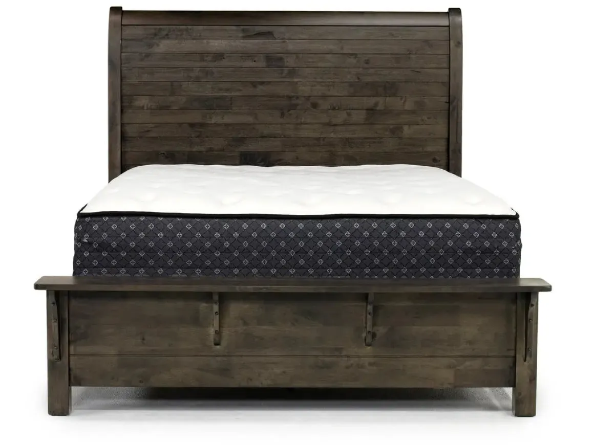 Blue Ridge Panel Bed In Rustic Gray, Queen