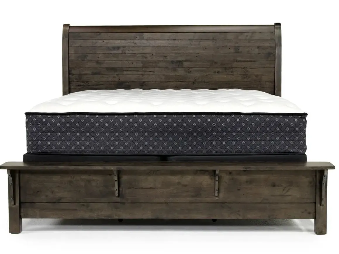 Blue Ridge Panel Bed In Rustic Gray, Queen