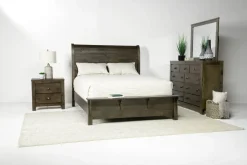 Blue Ridge Panel Bed In Rustic Gray, Queen
