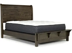 Blue Ridge Panel Bed In Rustic Gray, Queen