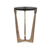 Bohdi Outdoor Round Accent Table In Gold