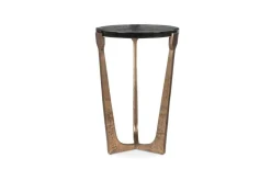 Bohdi Outdoor Round Accent Table In Gold