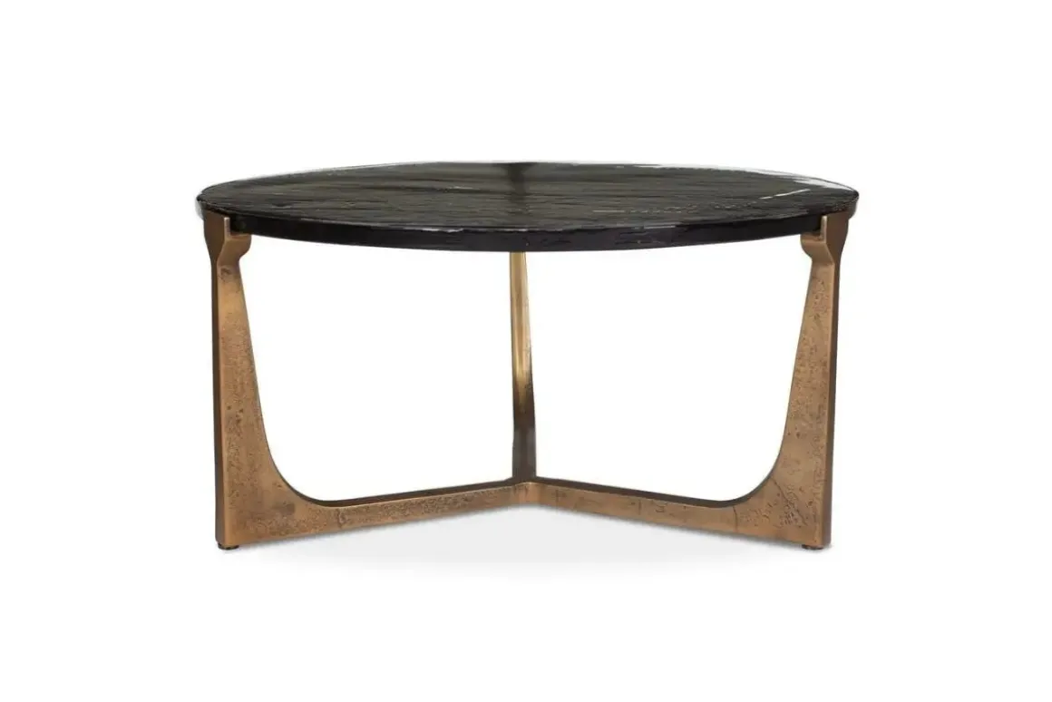 Bohdi Outdoor Round Coffee Table In Gold