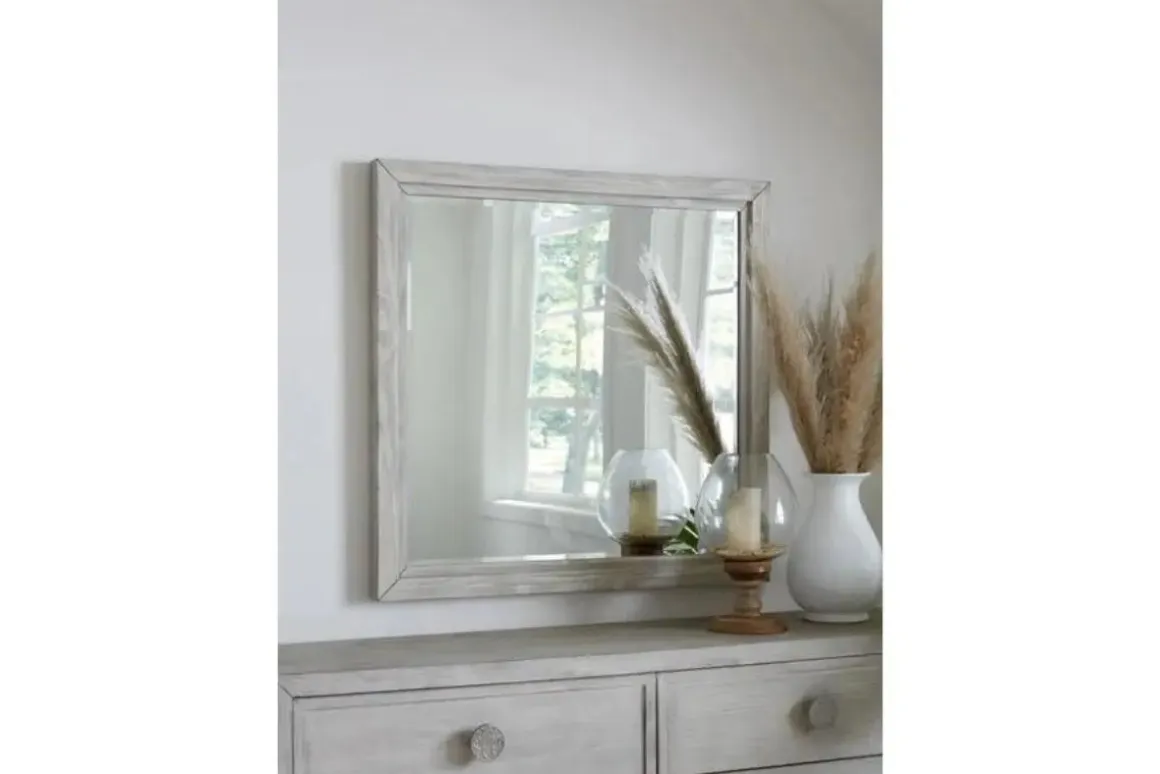 Boho Chic Mirror In Washed White