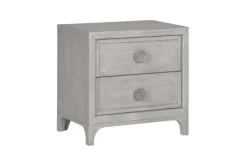 Boho Chic Nightstand In Washed White