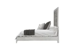 Boho Chic Platform Bed In Washed White, Full
