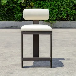 Bolster Outdoor Counter Height Stool In White