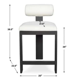Bolster Outdoor Counter Height Stool In White