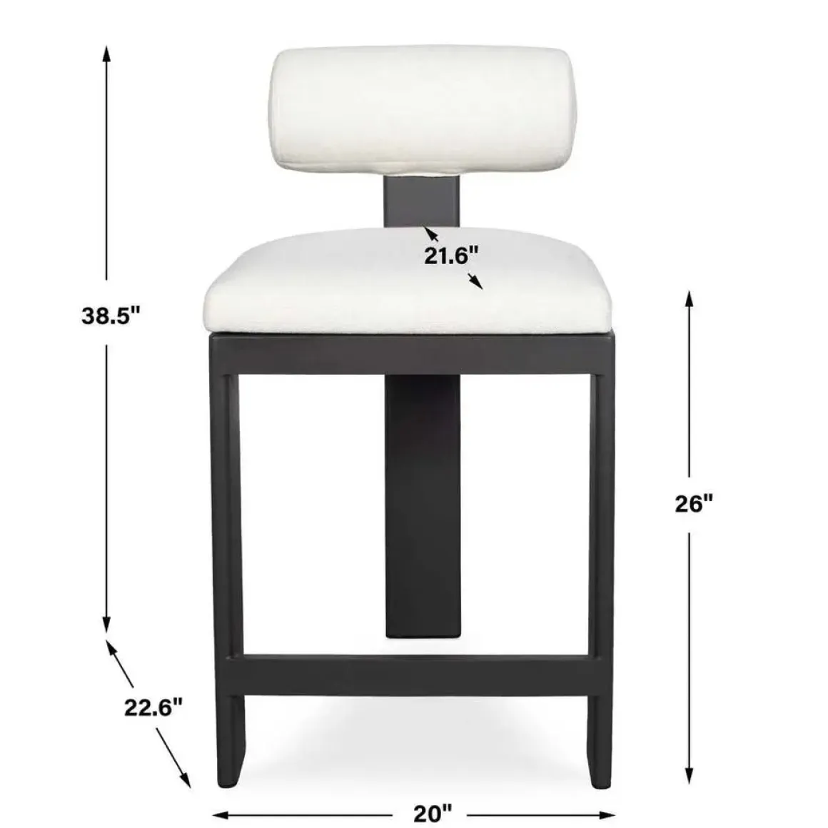 Bolster Outdoor Counter Height Stool In White